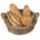 Dolls House Bread Loaves in Woven Basket 1:12 Shop Store Bakery Market Accessory