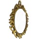 Dolls House Victorian Oval Mirror in Gold Ornate Frame Miniature Wall Accessory