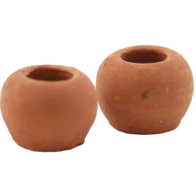 Dolls House Circular Terracotta Plant Clay Pot Flower Planter Garden Accessory