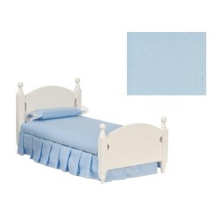 Dolls House Single Bed White Wood Bedroom Furniture 1:12 Scale Miniature