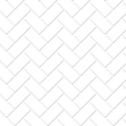 Dolls House Embossed White Herringbone Metro Tiles Gloss Card Flooring 1:12