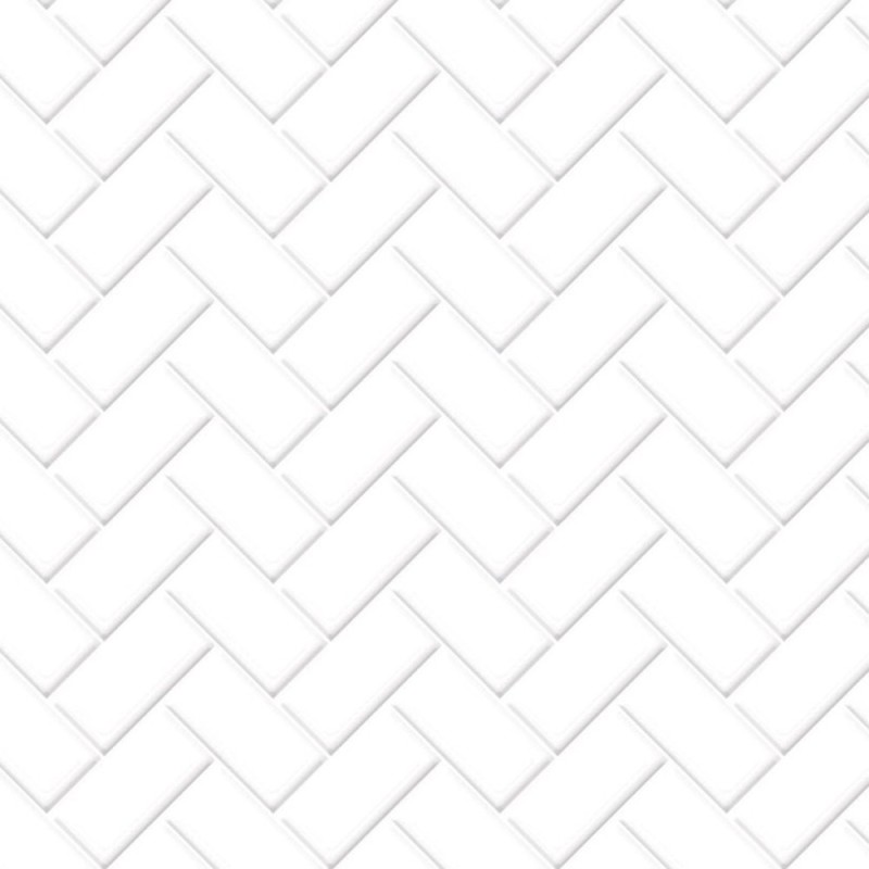 Dolls House Embossed White Herringbone Metro Tiles Gloss Card Flooring 1:12