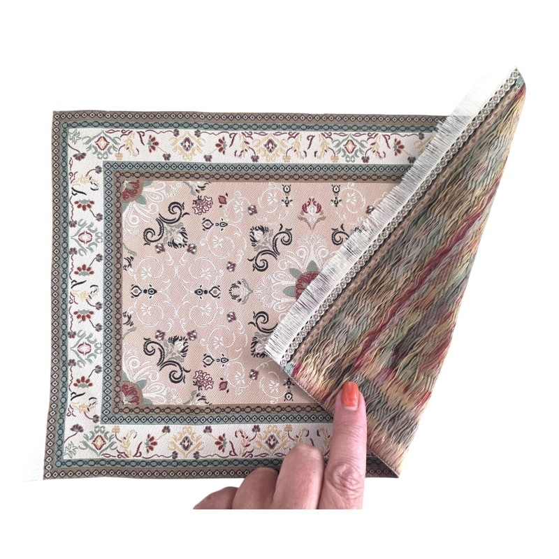 Dolls House Rug Traditional Light Green Floral Rectangular Carpet Large Dolls House Rug Traditional Light Green Floral Rectangular Carpet Large
