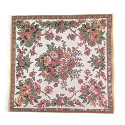Dolls House Square Area Rug Red French Floral Jacquard Design Carpet Lge Dolls House Square Area Rug Red French Floral Jacquard Design Carpet Lge