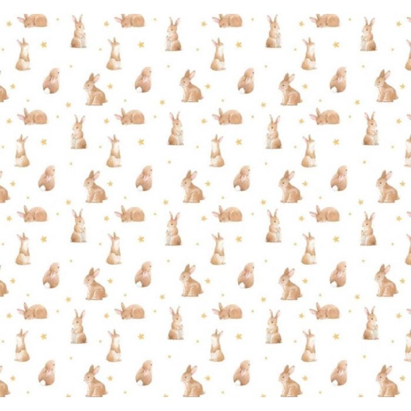 Dolls House Brown Rabbit Bunny Star Patterned Miniature Nursery Wallpaper 1:12