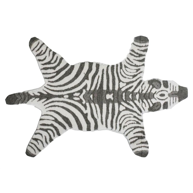 Dolls House Zebra Rug Modern Animal Play Mat Nursery Accessory Printed Card