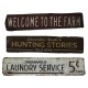 Dolls House Hunting Farm Laundry Wall Service Signs Vintage 1:12 Printed Card