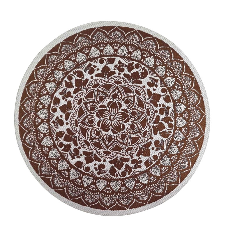 Dolls House Round Area Rug Circular Carpet Double Sided Brown Grey Lge Dolls House Round Area Rug Circular Carpet Double Sided Brown Grey Lge