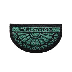 Dolls House Welcome Door Mat 1:24 Scale Half Moon Green & Black Design