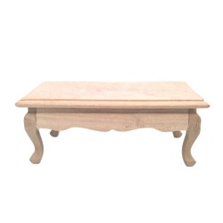 Dolls House Coffee Table Unfinished Bare Wood Cabriole Legs Dolls House Coffee Table Unfinished Bare Wood Cabriole Legs