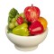Dolls House White Bowl of Fruit Modern Kitchen Dining Room Accessory Food 1:12
