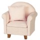 Dolls House Pink Classic Armchair & Cushion Modern 1:12 Living Room Furniture