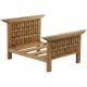 Dolls House Hacienda Style Double Bed 6 Panel Rustic Country Bedroom Furniture