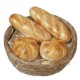 Dolls House Fresh Bread in Woven Basket 1:12 Shop Store Bakery Market Accessory