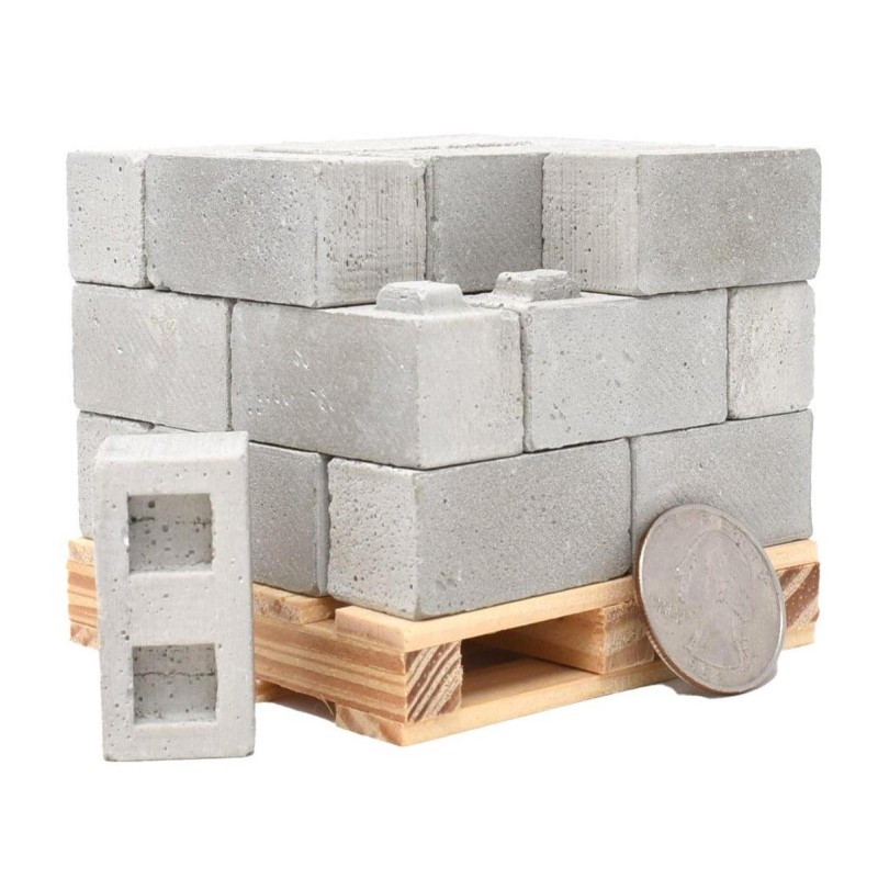 Dolls House Construct-a-Block 24 Concrete Blocks on Pallet Building Component