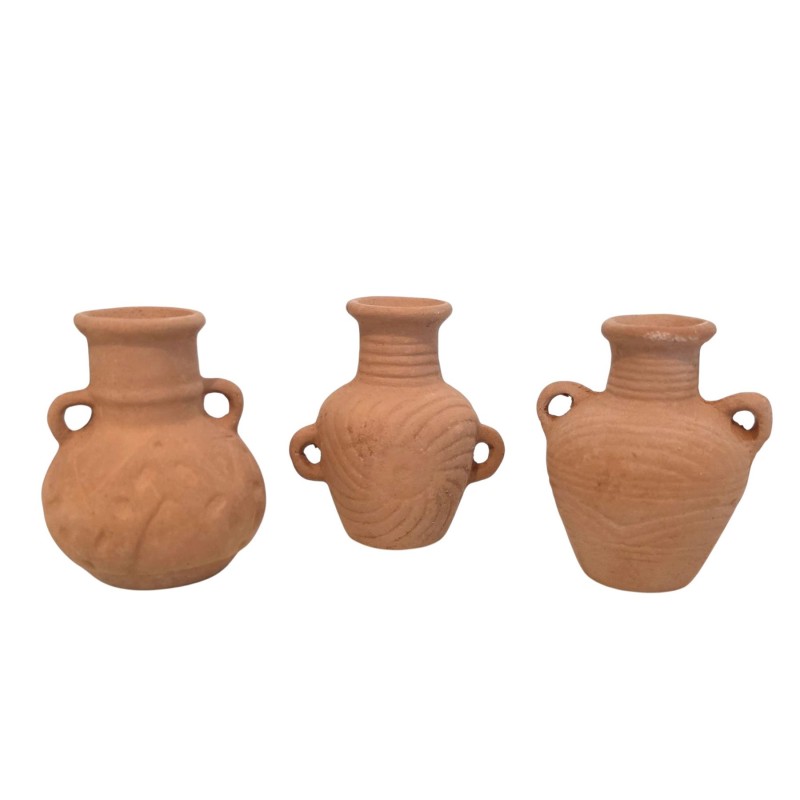Dolls House Terracotta Greek Urns Handled Olive Jars Roman Garden Ornament Dolls House Terracotta Greek Urns Handled Olive Jars Roman Garden Ornament