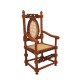 Dolls House Elbow Chair Walnut & Cane Platinum Miniature Dining Room Furniture