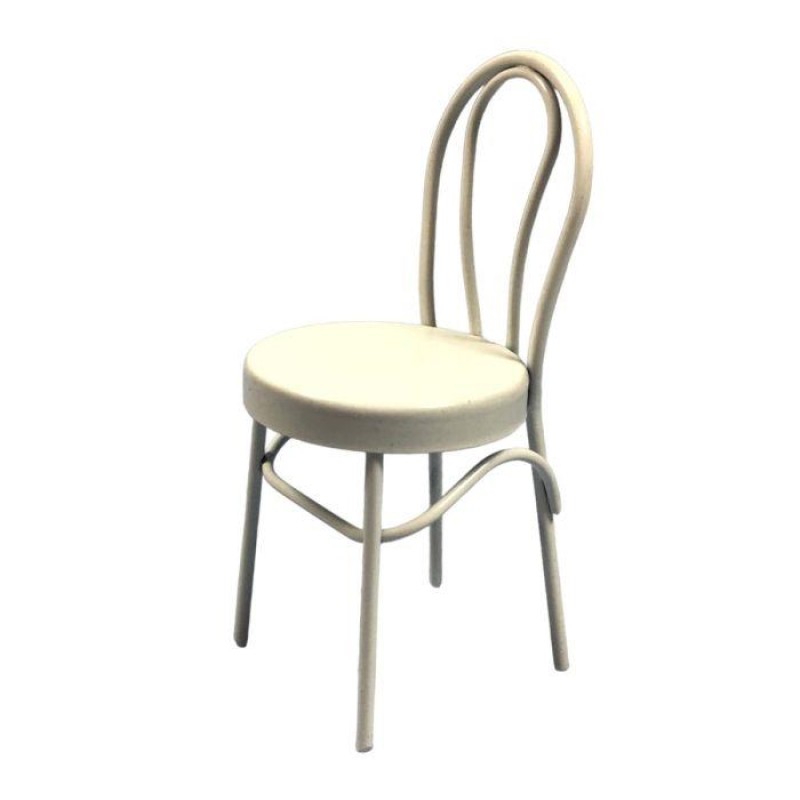 Dolls House White Bistro Bentwood Metal Side Chair Cafe Kitchen Dining Furniture