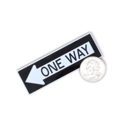 Dolls House One Way Sign 1:12 Scale Miniature Plastic Traffic Road Accessory