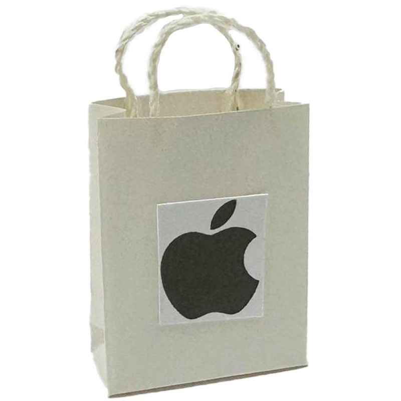 Dolls House Apple Paper Shopping Gift Bag 1:12 Grocery Shop Store Accessory
