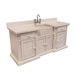 Dolls House Smallbone Sink Unit White Belfast Sink Miniature Kitchen Furniture