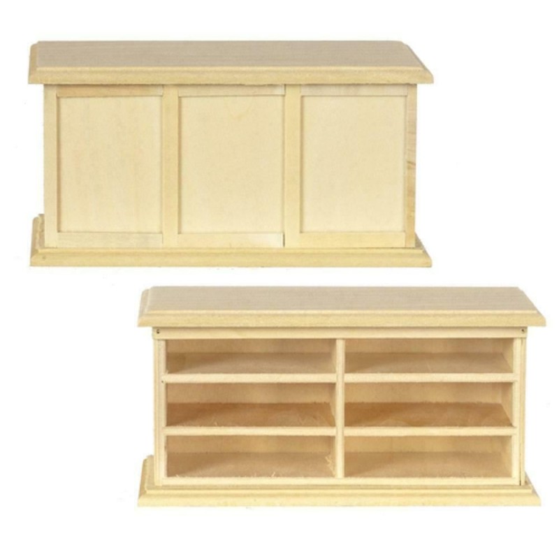 Dolls House Store Counter Shop Fitting Unfinished Bare Wood Miniature Furniture