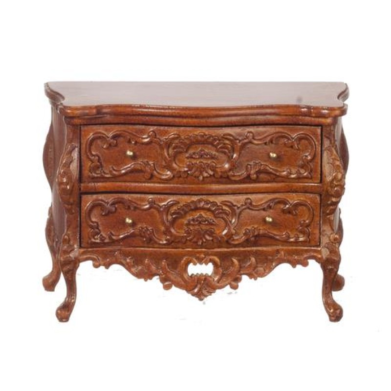 Dolls House Chest of Drawers Louis XV Credenza Walnut JBM Miniature Furniture