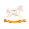Dolls House Small Rocking Horse Ornament Pink Tail & Mane Nursery Toy Accessory