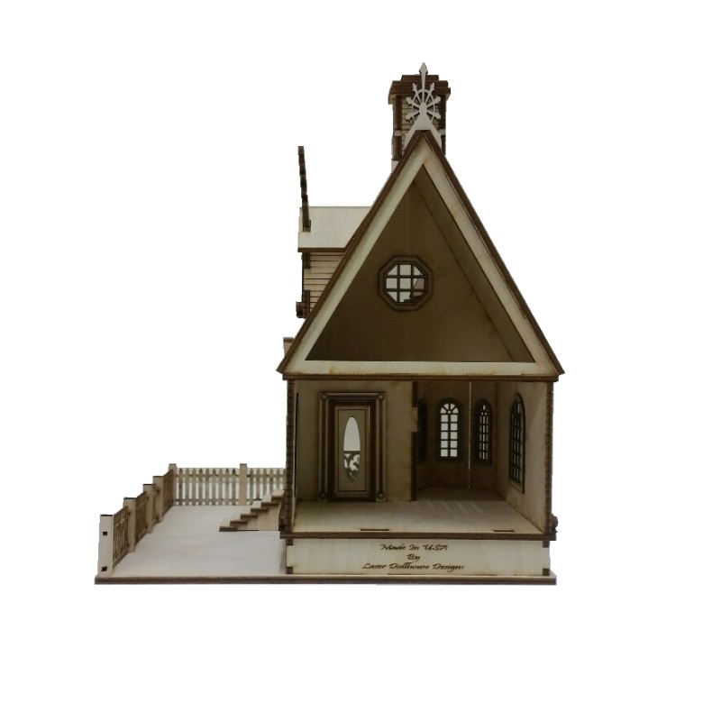 Jasmine Gothic Cottage Dolls House 1:48 Quarter Scale laser Cut Flat Pack Kit