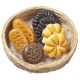 Dolls House Cookies Biscuits in Woven Basket 1:12 Kitchen Shop Bakery Accessory
