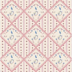 Dolls House Wallpaper Duck on Pastel Pink Miniature Print 1:12 Dolls House Wallpaper Duck on Pastel Pink Miniature Print 1:12