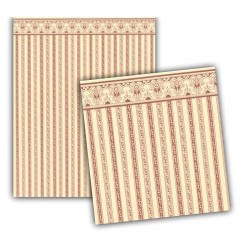 Dolls House Wallpaper Regency Period Red Miniature 1:24 Scale x 3 Dolls House Wallpaper Regency Period Red Miniature 1:24 Scale x 3