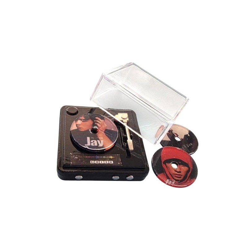 Dolls House Record Player Kit Turntable 1:12 Scale Miniature Plastic Accessory