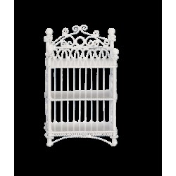 Dolls House Small White Wrought Iron Shelf Unit 3 Tier Bookcase Miniature 1:12