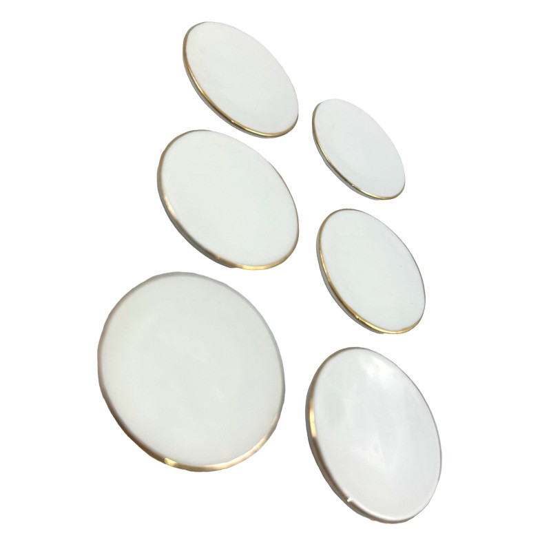 Dolls House Gold Edged Plates 42mm Set of 6 Tableware Dining Kitchen Accessory