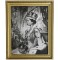 Dolls House Queen Elizabeth II Coronation Portrait B&W Picture 1:12 Gold Frame