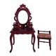 Dolls House Dressing Table & Stool Mahogany Vanity Bedroom Furniture Dolls House Dressing Table & Stool Mahogany Vanity Bedroom Furniture