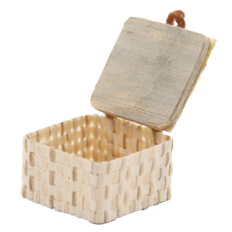 Dolls House Pioneer Straw Woven Basket Square Storage Box Bedroom Accessory