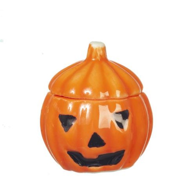 Dolls House Pumpkin Cookie Jar Jack O’Lantern Treat Holder Halloween Accessory