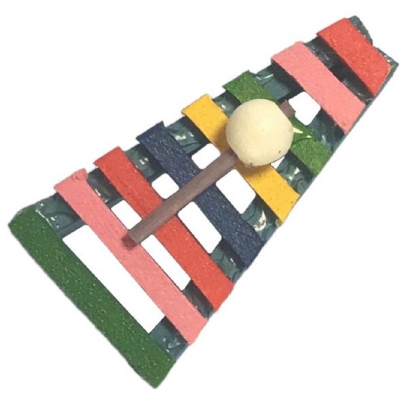 Dolls House Rainbow Xylophone Wooden Music Toy Nursery Games Shop Accessory