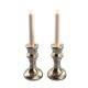 Dolls House Silver Candlesticks & White Candles Dining Ornament Accessory