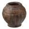 Dolls House Round Aged Pot Brown Patterned Vase Home Ornament Garden Accessory