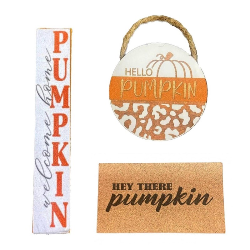 Dolls House Halloween Accessory Set Pumpkin Porch Sign Door Mat Wreath Bundle Dolls House Halloween Accessory Set Pumpkin Porch Sign Door Mat Wreath Bundle