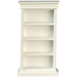 Dolls House White Bookcase Display Shelf Bookshelf 1:12 Study Library Furniture