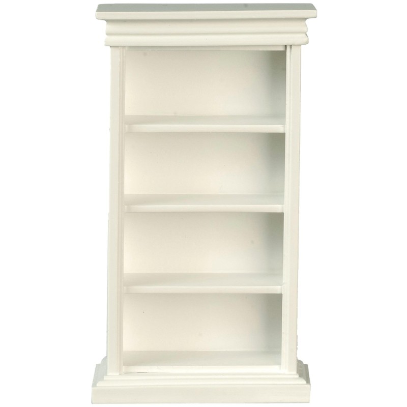Dolls House White Bookcase Display Shelf Bookshelf 1:12 Study Library Furniture