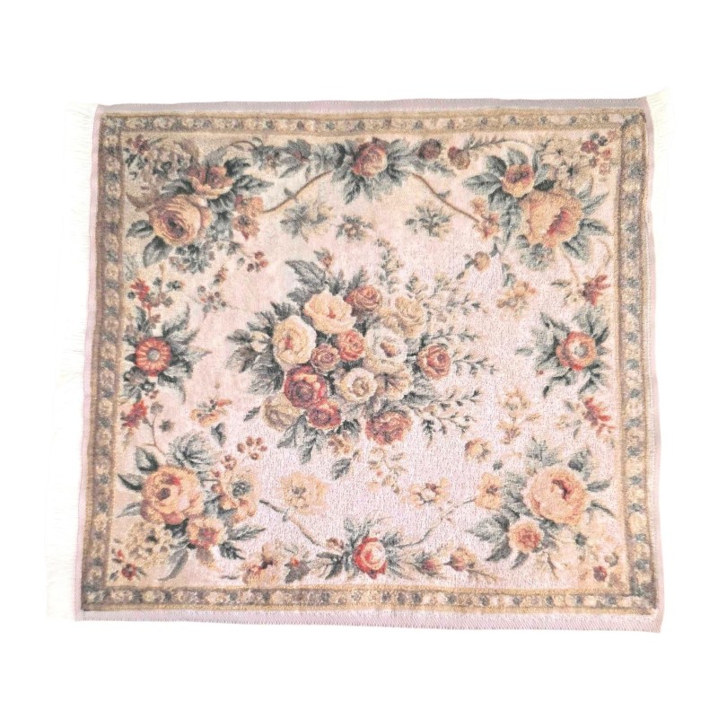 Dolls House Square Area Rug Apricot Blush French Jacquard Carpet Lge Dolls House Square Area Rug Apricot Blush French Jacquard Carpet Lge