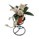 Dolls House White Flowers in Terracotta Pot on Plant Stand Garden Accessory