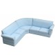 Dolls House Baby Blue Corner Sofa 5 Seater Fabric Modern Living Room Furniture