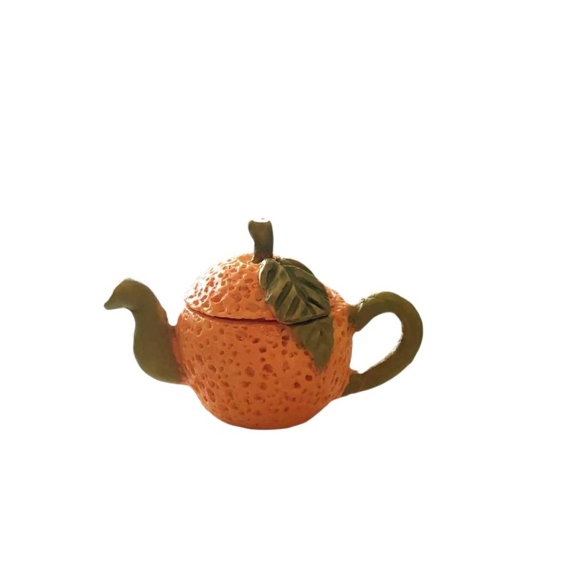 Dolls House Orange Teapot