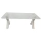 Dolls House Clear Rectangular Table White Legs Miniature Modern Dining Furniture